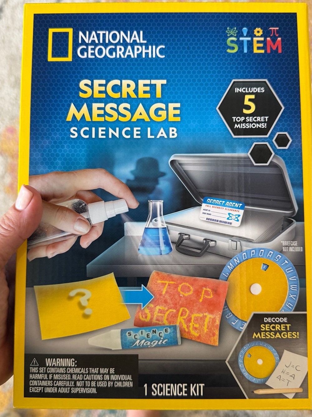 National Geographic Secret Message Science Lab - Blue & Yellow Packaging